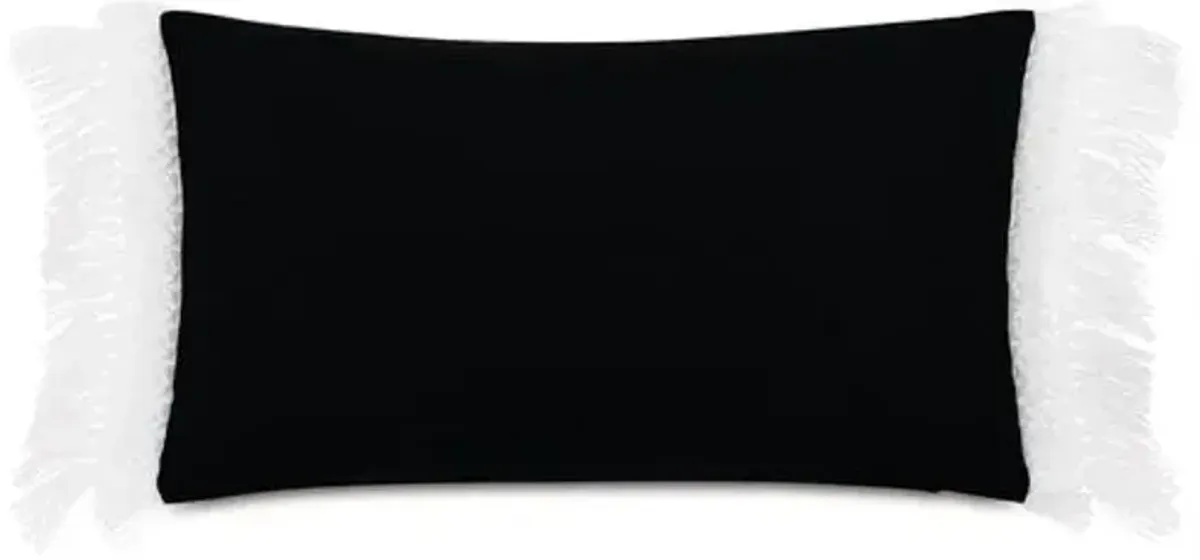 Callie 13x22 Outdoor Lumbar Pillow - Black/White