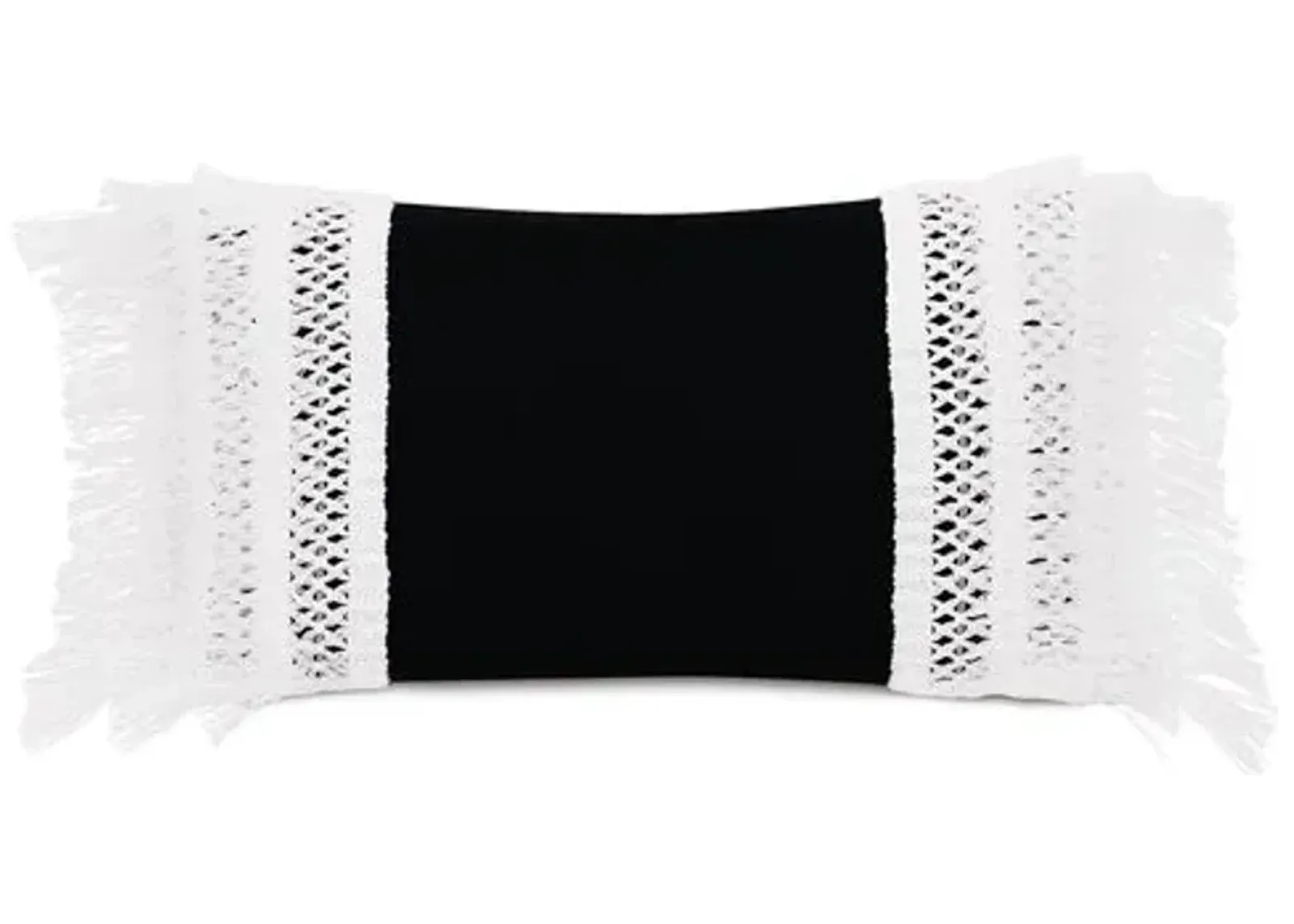 Callie 13x22 Outdoor Lumbar Pillow - Black/White