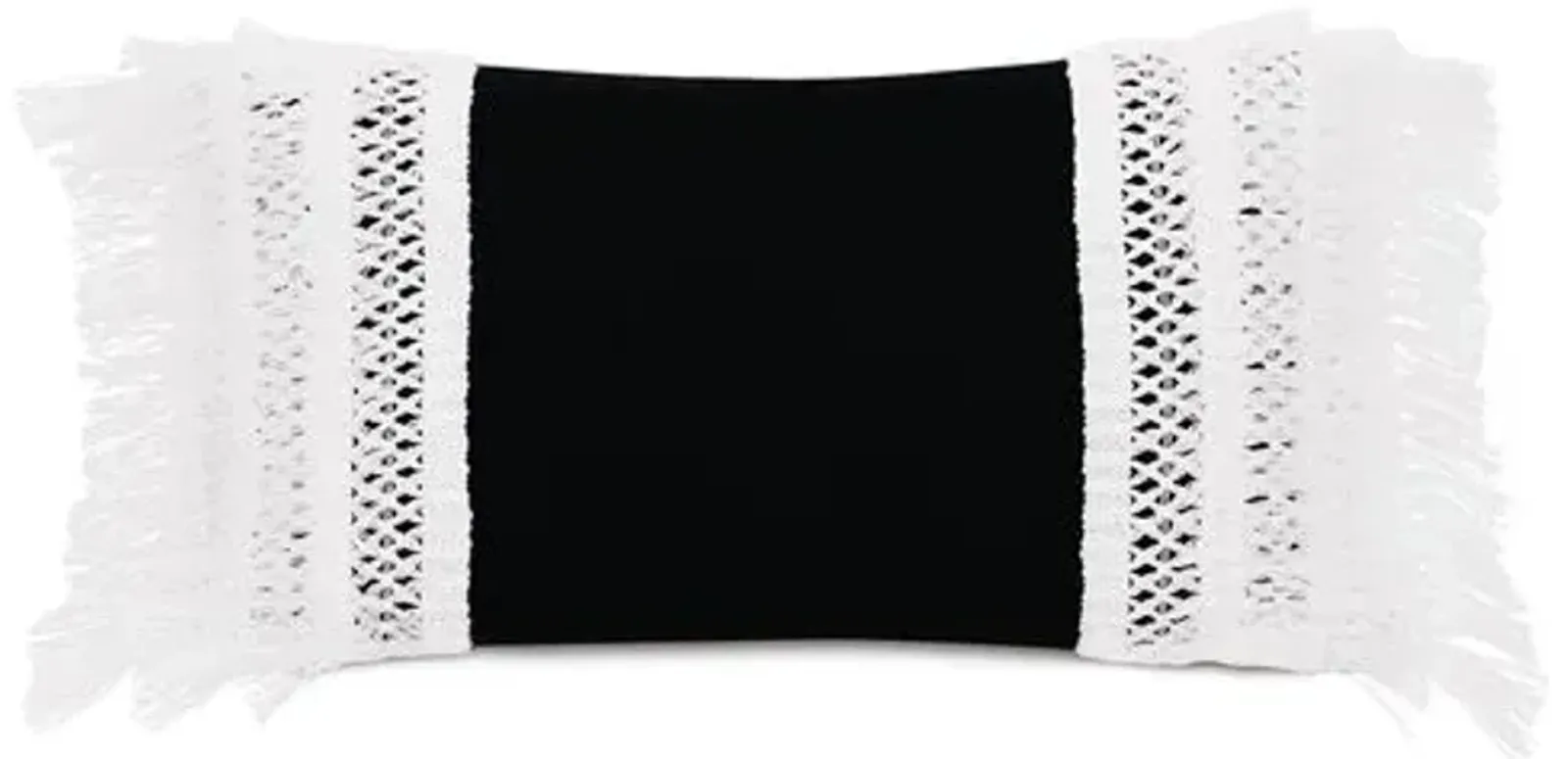 Callie 13x22 Outdoor Lumbar Pillow - Black/White