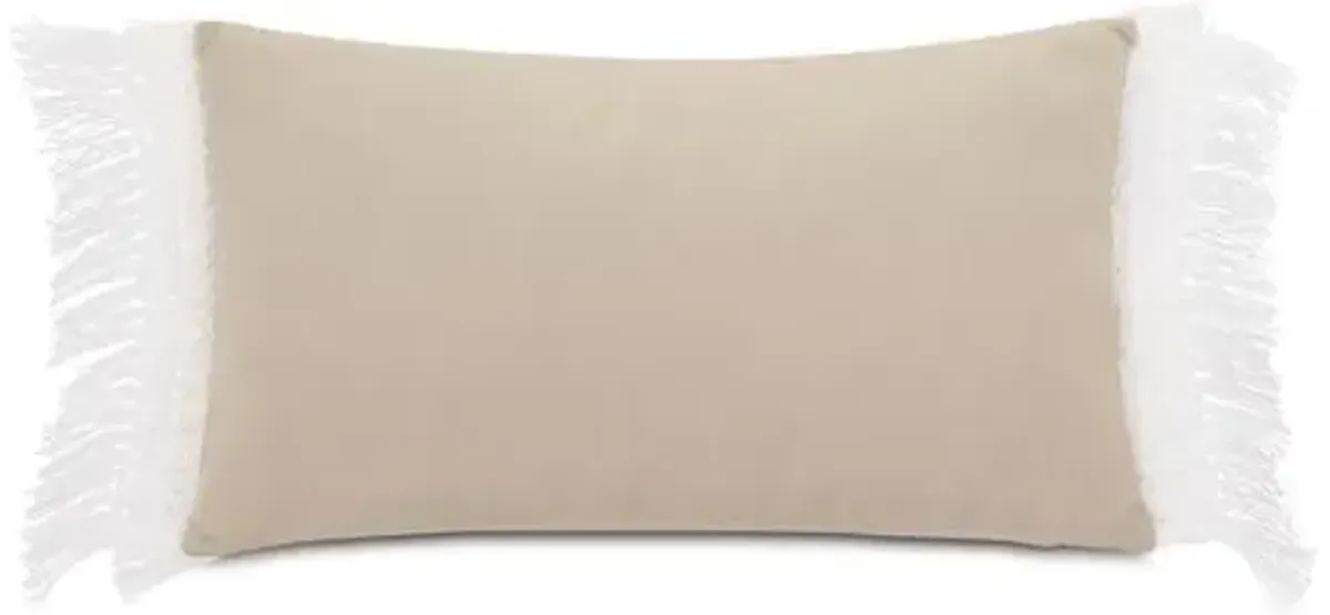 Callie 13x22 Outdoor Lumbar Pillow - Beige/White