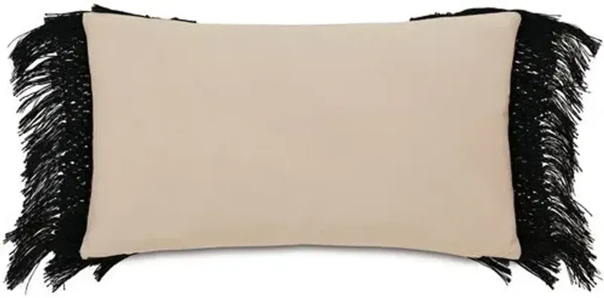 Callie 13x22 Outdoor Lumbar Pillow - Sand/Black