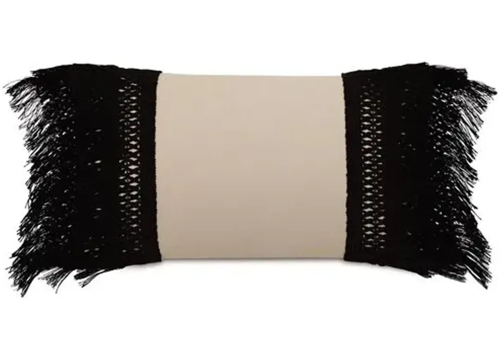 Callie 13x22 Outdoor Lumbar Pillow - Sand/Black