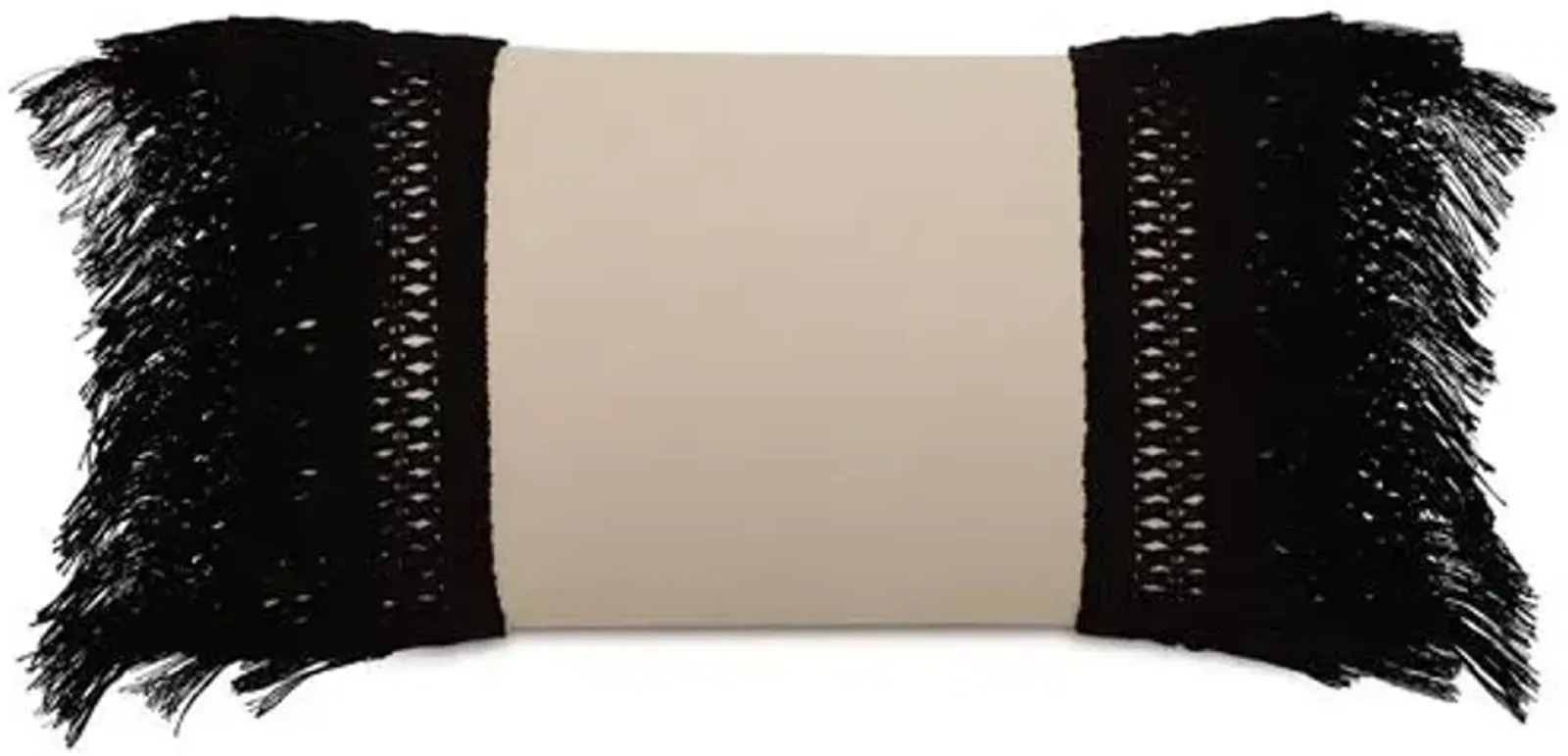 Callie 13x22 Outdoor Lumbar Pillow - Sand/Black