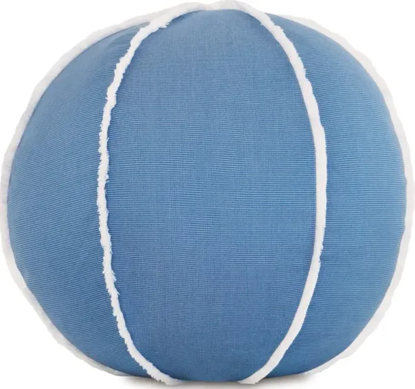 Lilo 12" Outdoor Ball Pillow, Blue/White