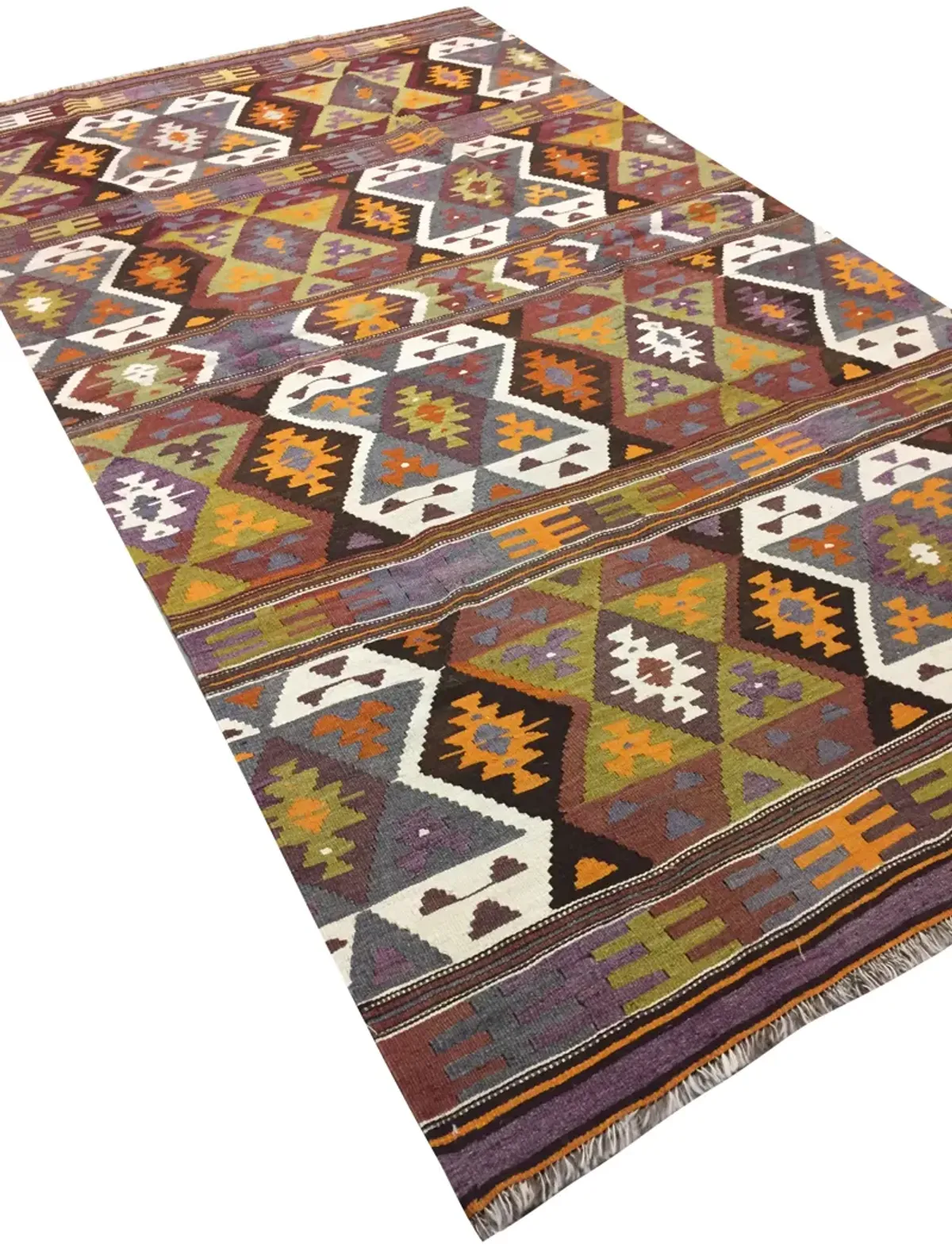 Turkish Kilim Hand Woven Rug 5'x9' - Brown - Brown