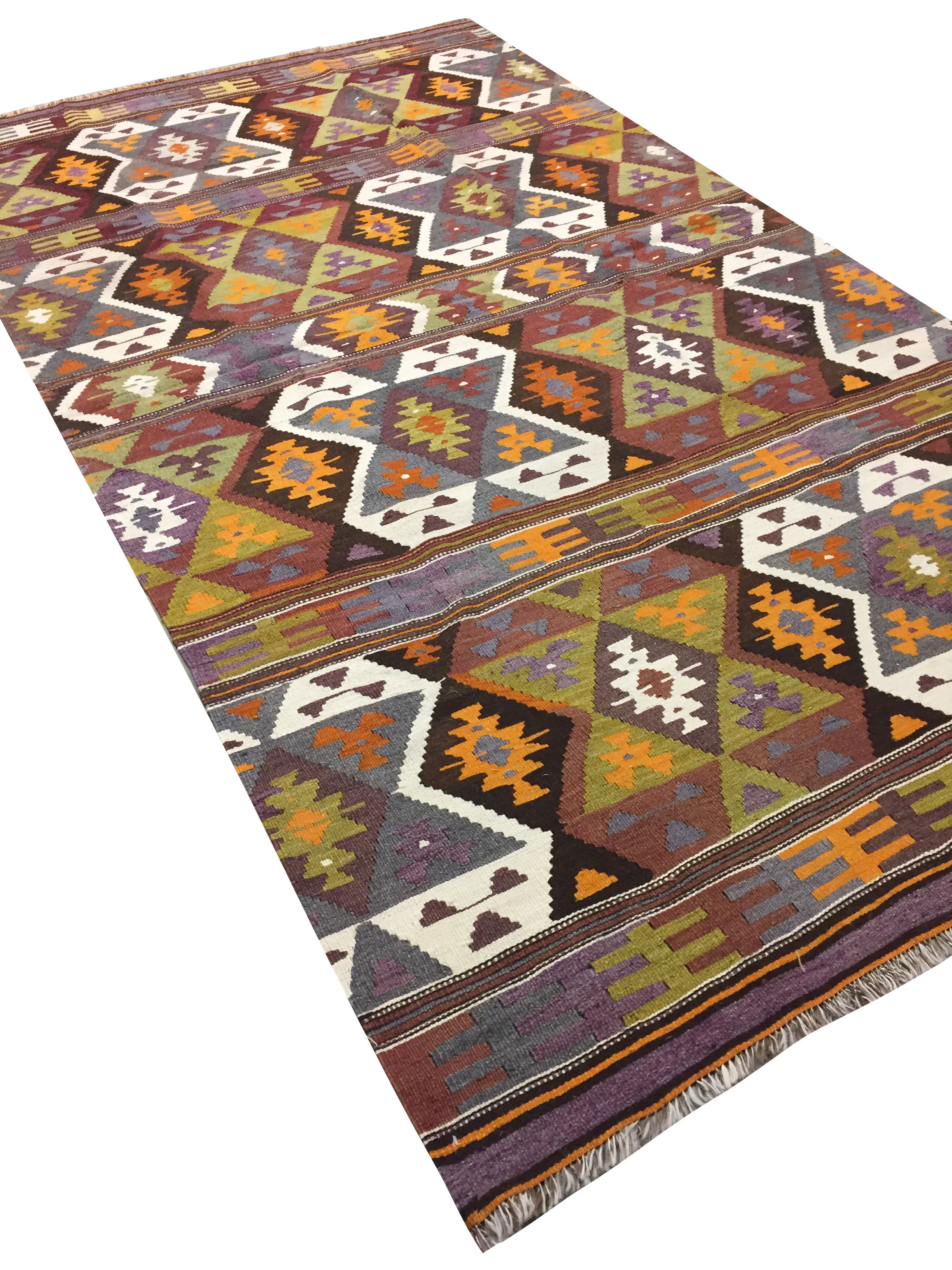 Turkish Kilim Hand Woven Rug 5'x9' - Brown - Brown