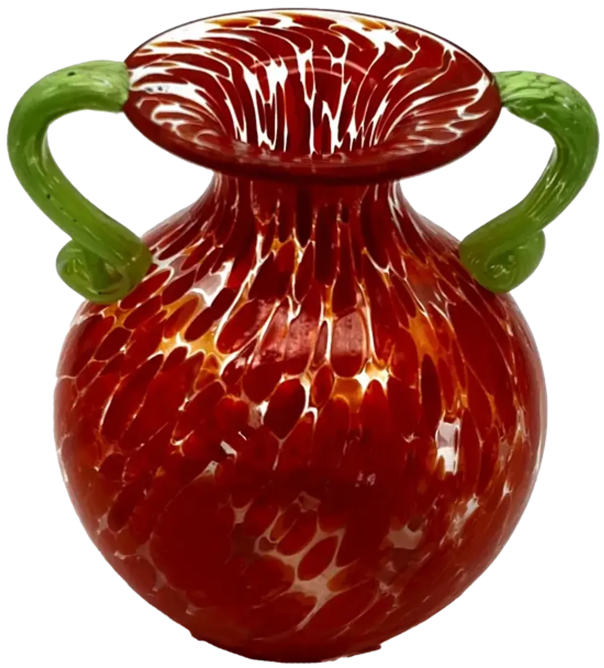 Red & Green Glass Amphora Art Glass Vase - Pilar Collection