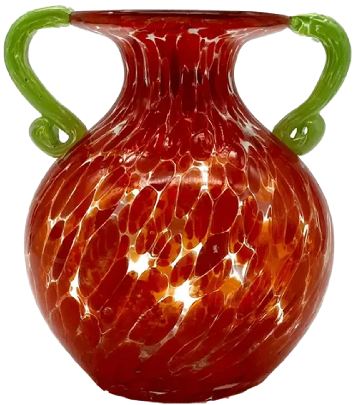 Red & Green Glass Amphora Art Glass Vase - Pilar Collection