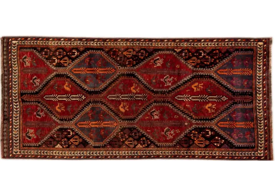 Vintage Shira Handmade Red Wool Runner - Apadana