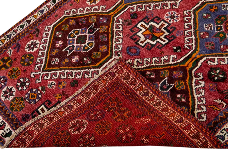 Vintage Persian Heriz Red Wool Runner - Apadana