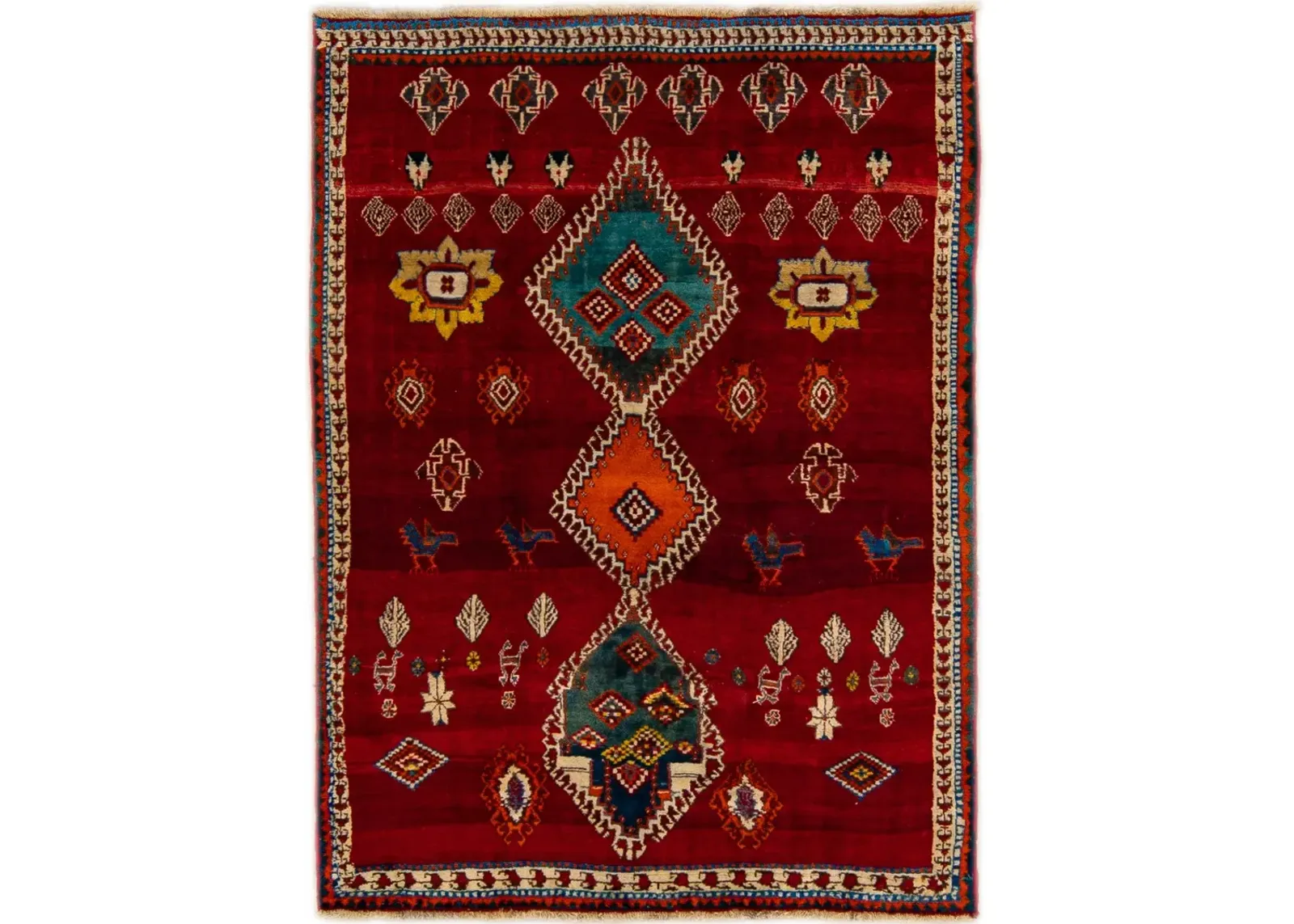 Shiraz Red Persian Wool Rug - Apadana - Red