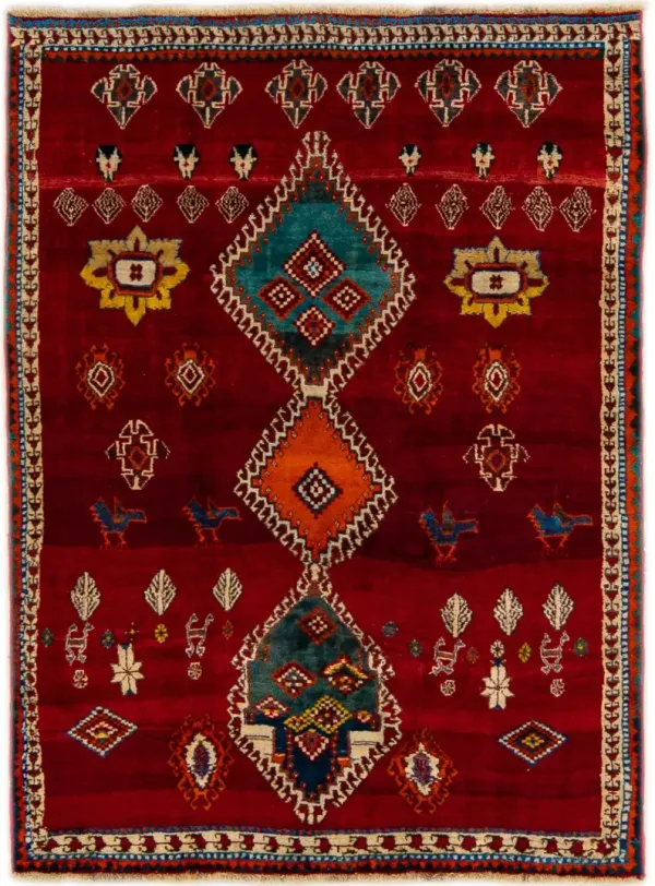 Shiraz Red Persian Wool Rug - Apadana - Red