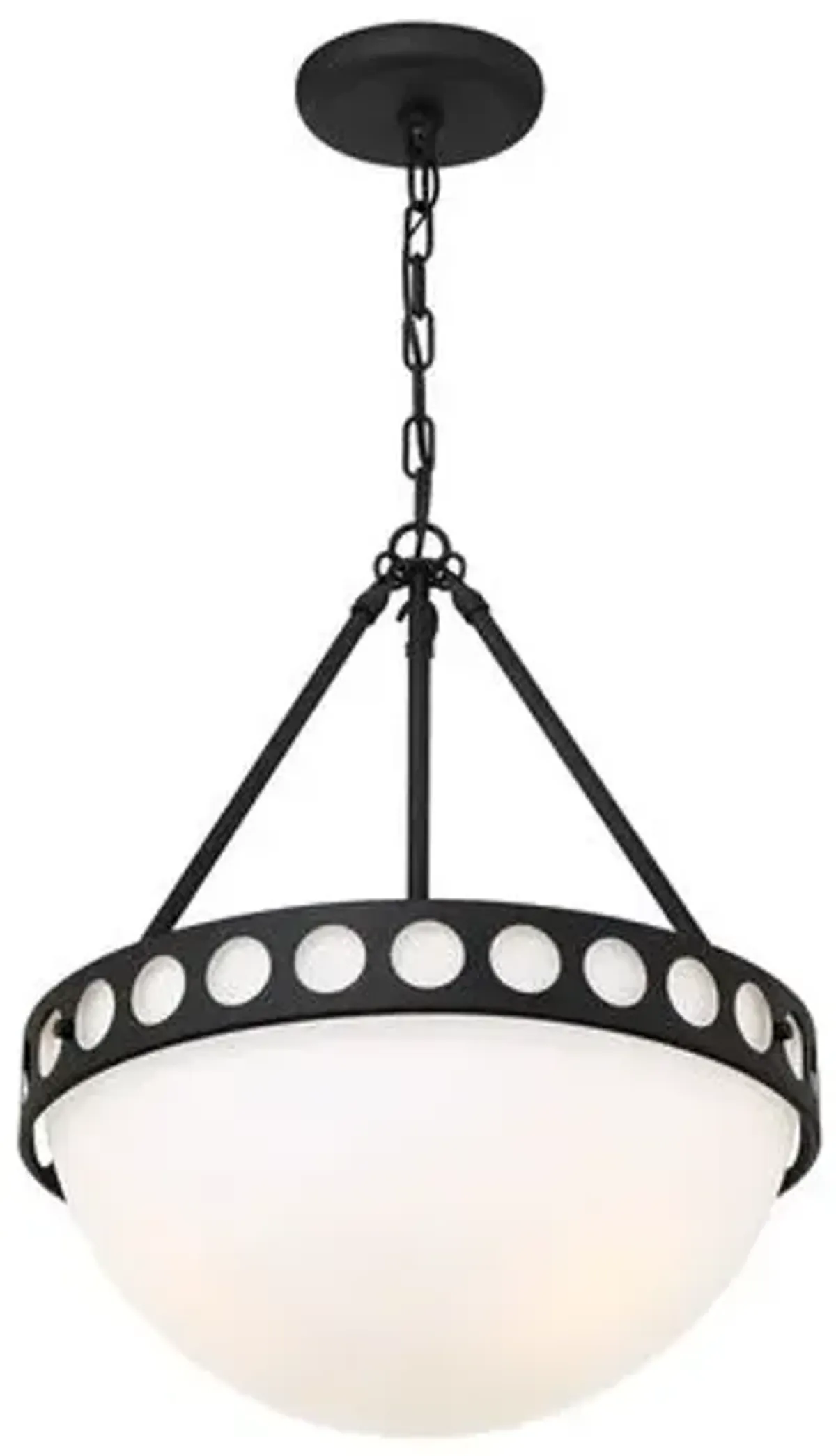 Kirby Large 3-Light Chandelier - Black Forged - Crystorama