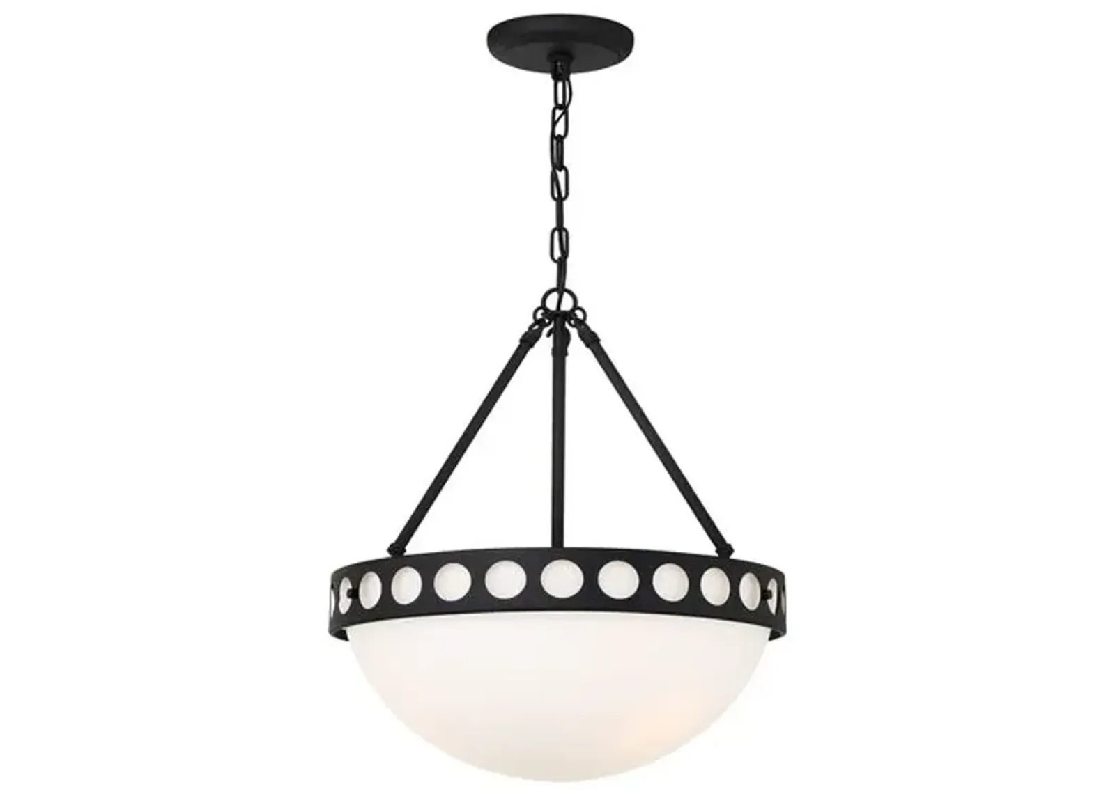 Kirby Large 3-Light Chandelier - Black Forged - Crystorama