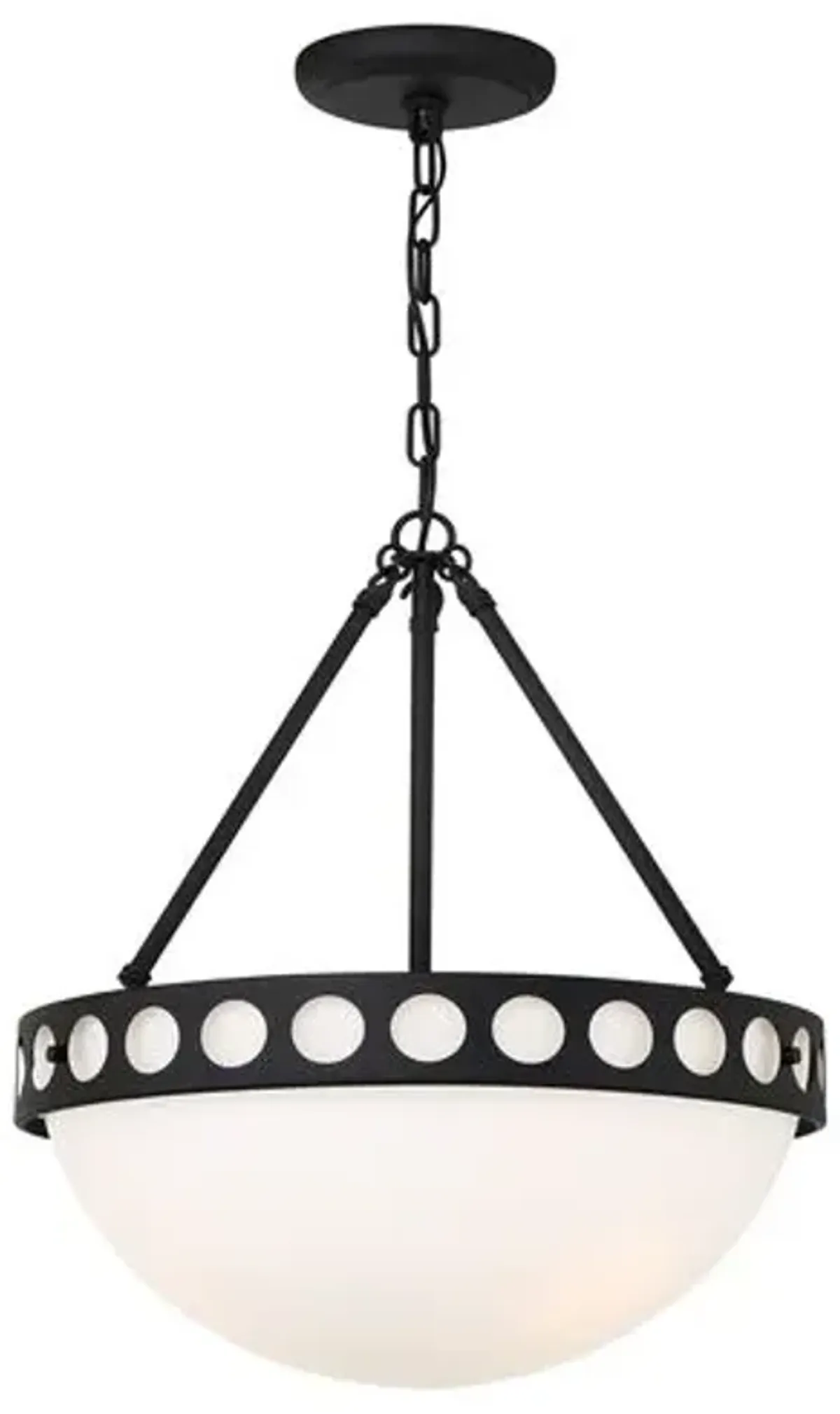 Kirby Large 3-Light Chandelier - Black Forged - Crystorama