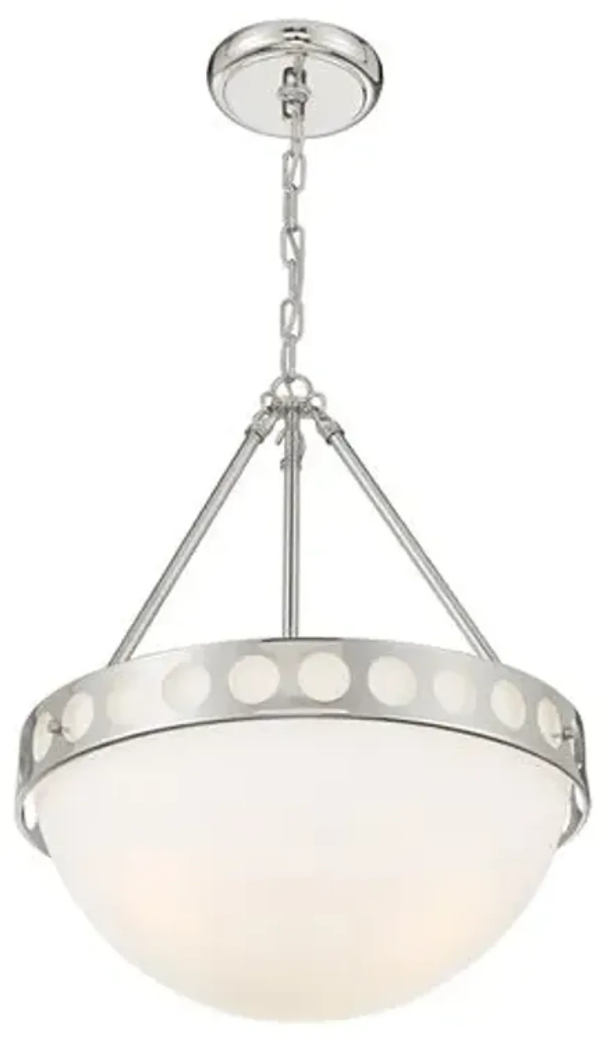 Kirby Large 3-Light Chandelier - Polished Nickel - Crystorama - Silver