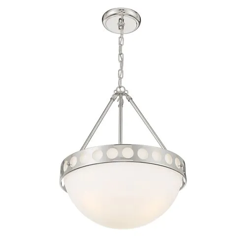 Kirby Large 3-Light Chandelier - Polished Nickel - Crystorama - Silver