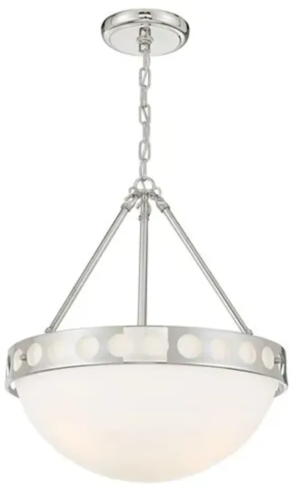 Kirby Large 3-Light Chandelier - Polished Nickel - Crystorama - Silver