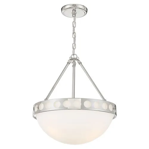 Kirby Large 3-Light Chandelier - Polished Nickel - Crystorama - Silver