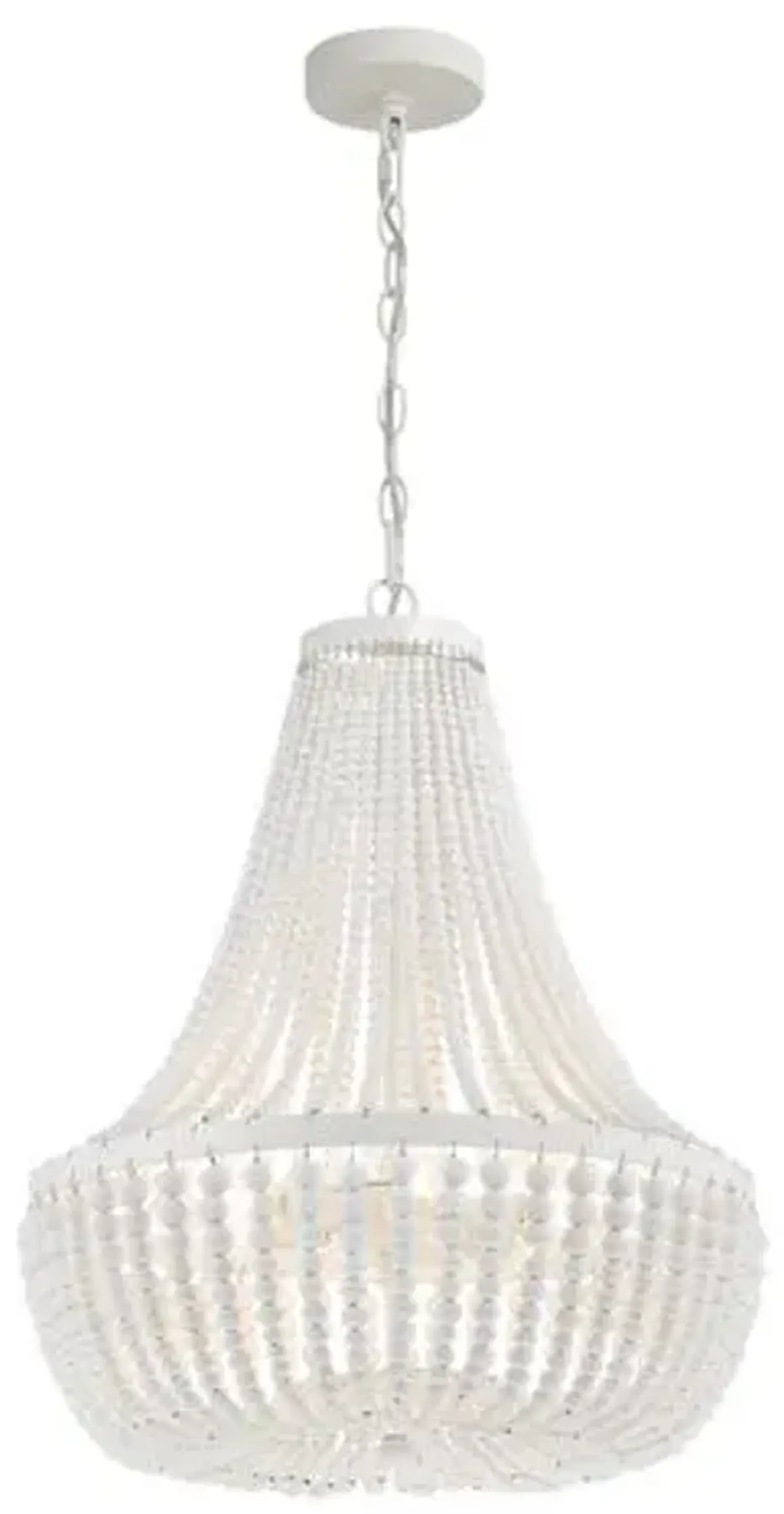 Rylee 6-Light Beaded Chandelier - Matte White - Crystorama