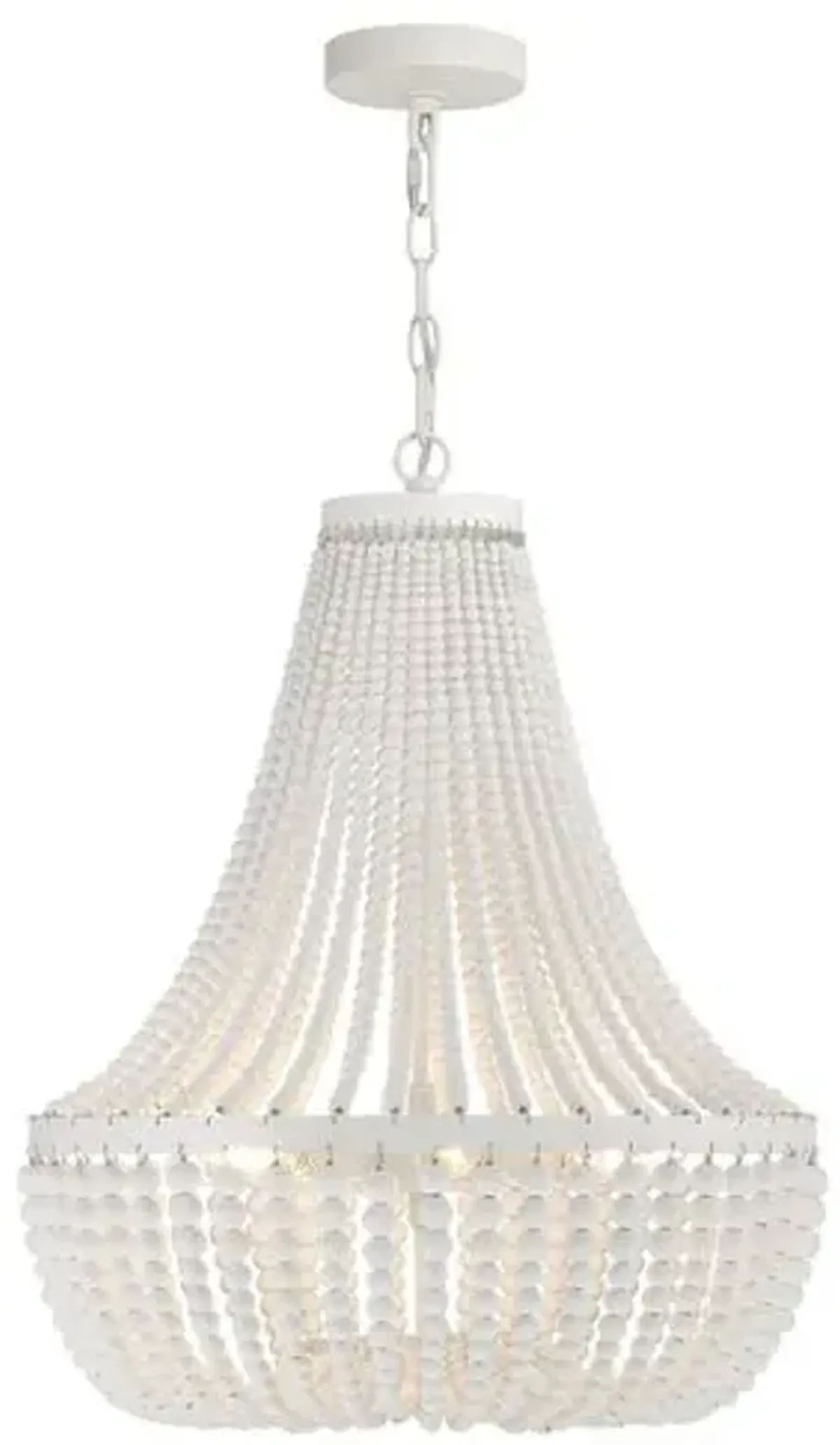 Rylee 6-Light Beaded Chandelier - Matte White - Crystorama