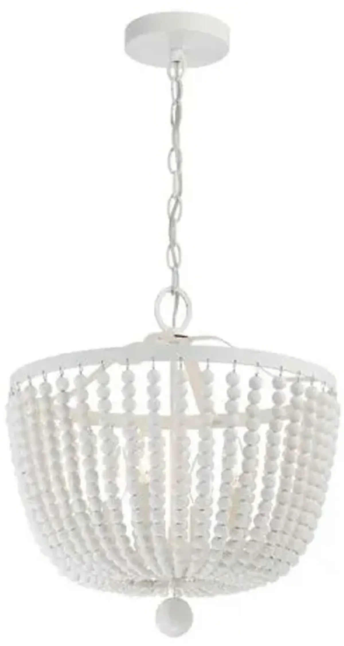 Rylee 4-Light Beaded Chandelier - Matte White - Crystorama