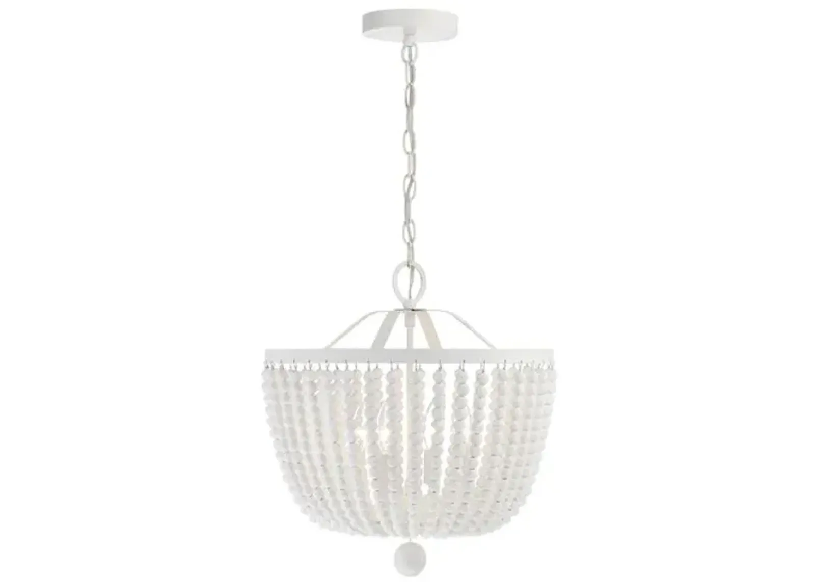 Rylee 4-Light Beaded Chandelier - Matte White - Crystorama