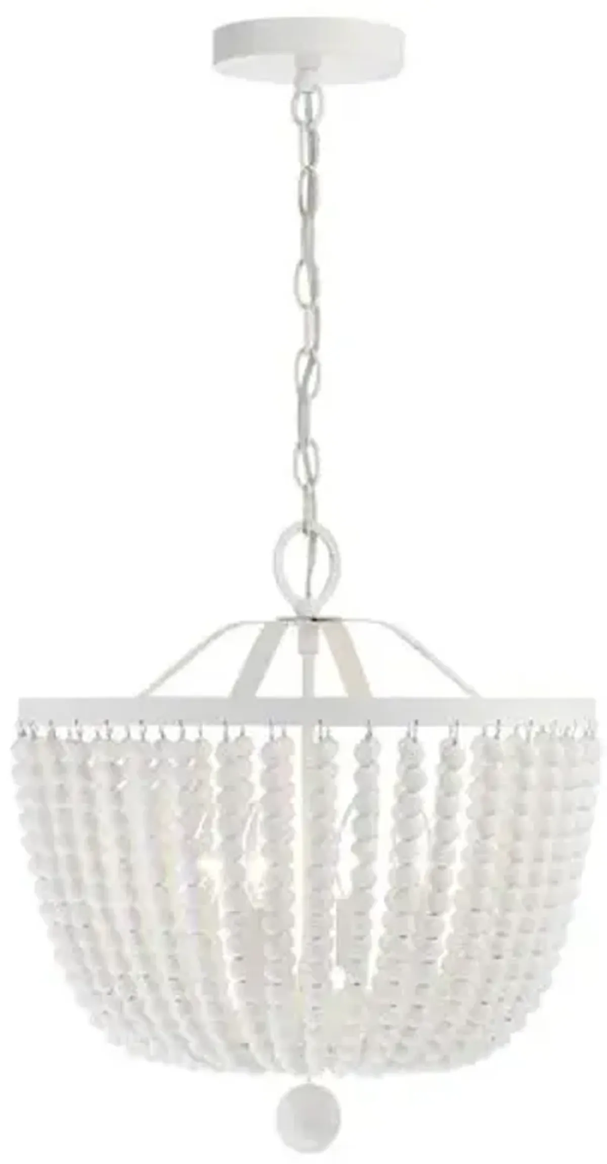 Rylee 4-Light Beaded Chandelier - Matte White - Crystorama