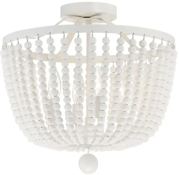 Rylee 4-Light Beaded Semi-Flush Mount - Matte White - Crystorama