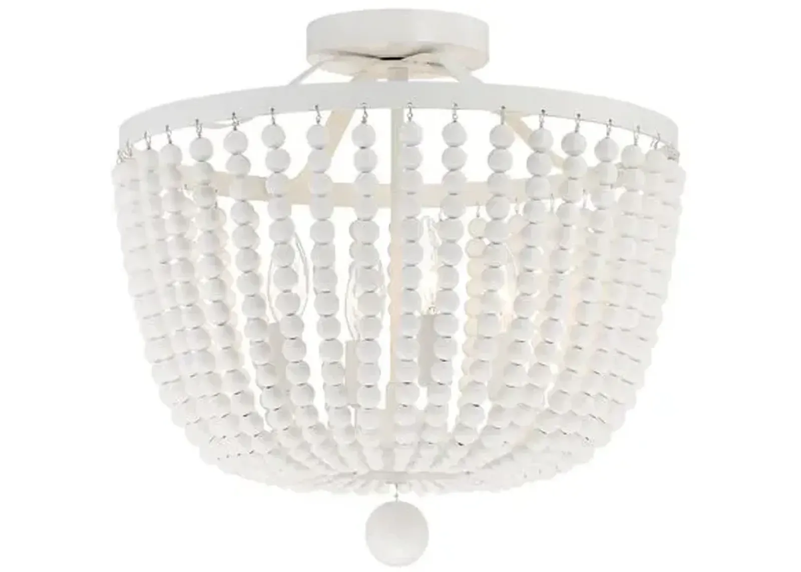 Rylee 4-Light Beaded Semi-Flush Mount - Matte White - Crystorama