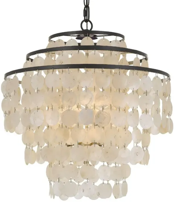 Brielle Capiz Shell 4-Light Chandelier - Dark Bronze - Crystorama - Ivory