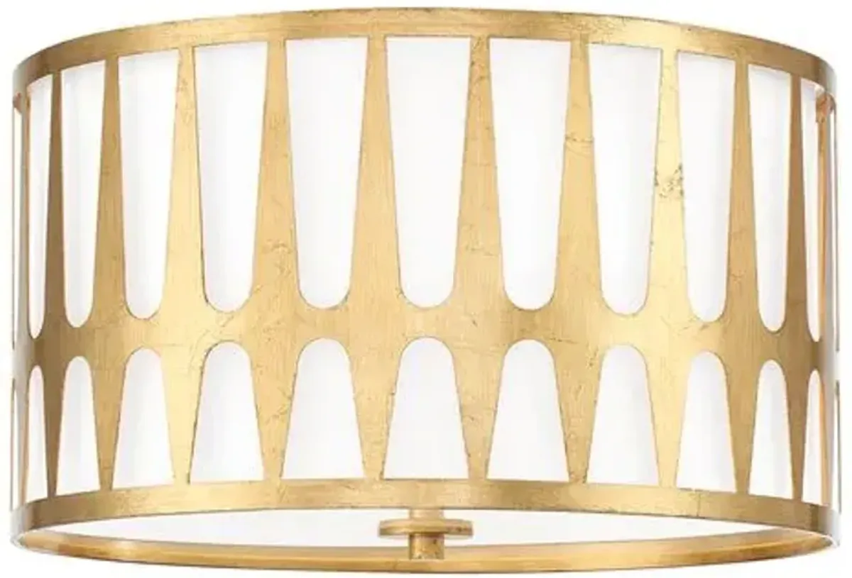 Royston 3-Light Ceiling Mount - Antique Gold - Crystorama