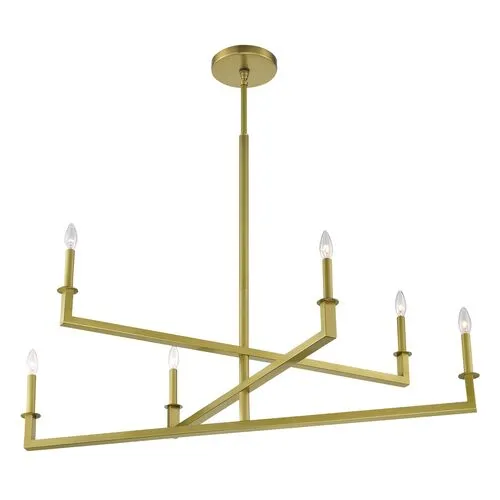 Dante 6-Light Chandelier - Aged Brass - Crystorama - Gold