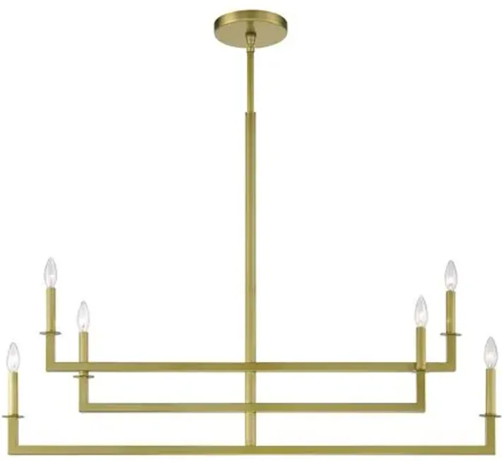 Dante 6-Light Chandelier - Aged Brass - Crystorama - Gold