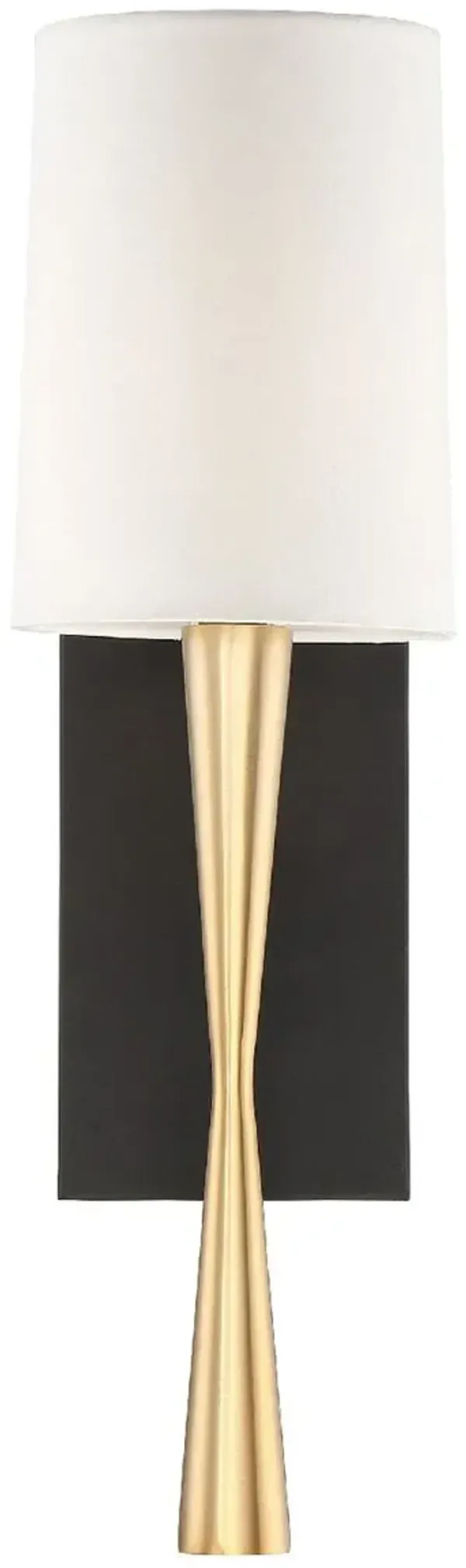 Trenton 1-Light Wall Mount - Aged Brass/Black Forged - Crystorama - Gold