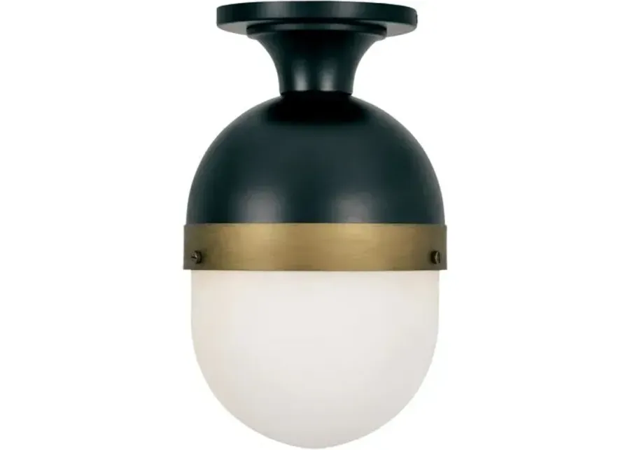 Capsule Outdoor 1-Light Ceiling Mount - Matte Black - Crystorama