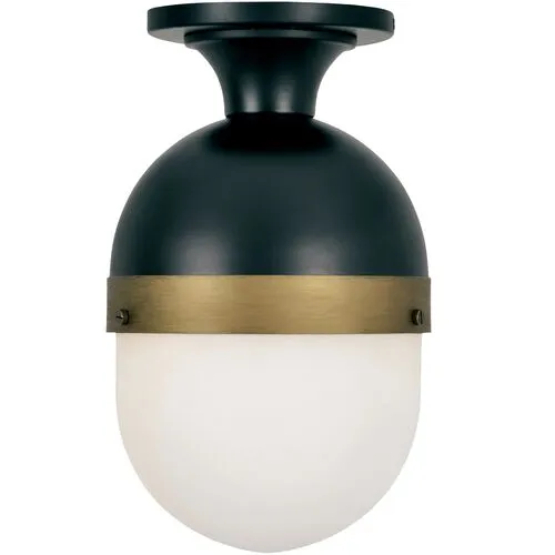 Capsule Outdoor 1-Light Ceiling Mount - Matte Black - Crystorama