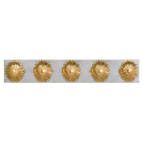 Broche 5-Light Bath Vanity Sconce - Antique Gold/Silver - Crystorama