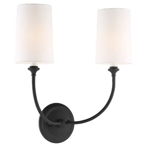 Sylvan 2-Light Sconce - Black Forged - Crystorama