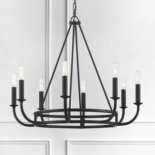 Bailey 8-Light Chandelier - Matte Black - Crystorama