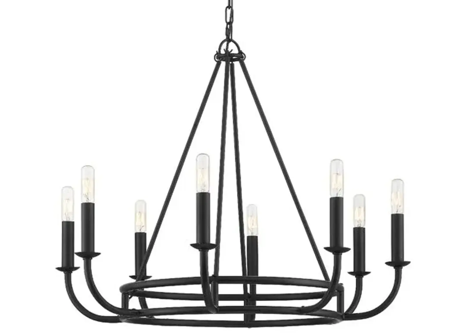 Bailey 8-Light Chandelier - Matte Black - Crystorama