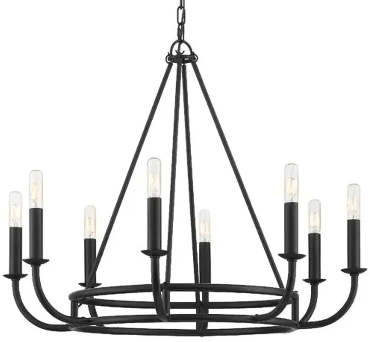 Bailey 8-Light Chandelier - Matte Black - Crystorama