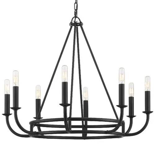 Bailey 8-Light Chandelier - Matte Black - Crystorama