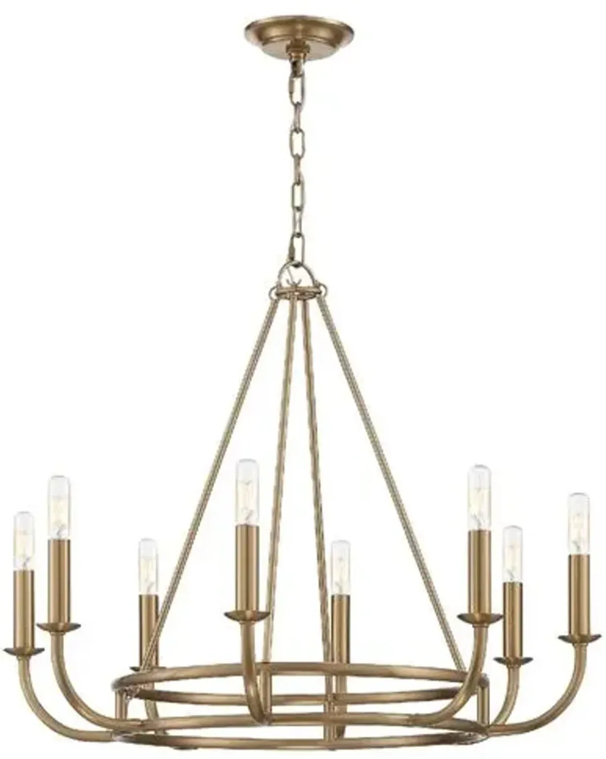 Bailey 8-Light Chandelier - Aged Brass - Crystorama - Gold