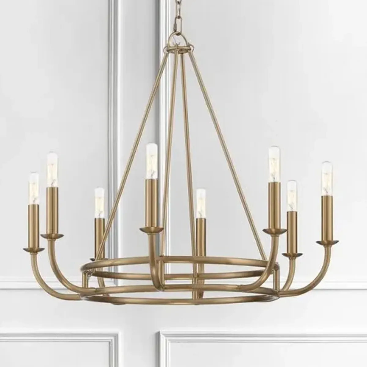 Bailey 8-Light Chandelier - Aged Brass - Crystorama - Gold