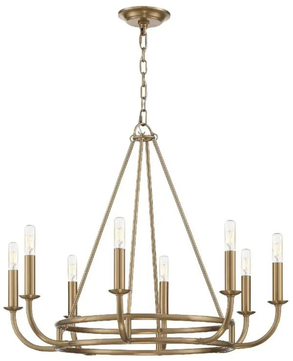 Bailey 8-Light Chandelier - Aged Brass - Crystorama - Gold