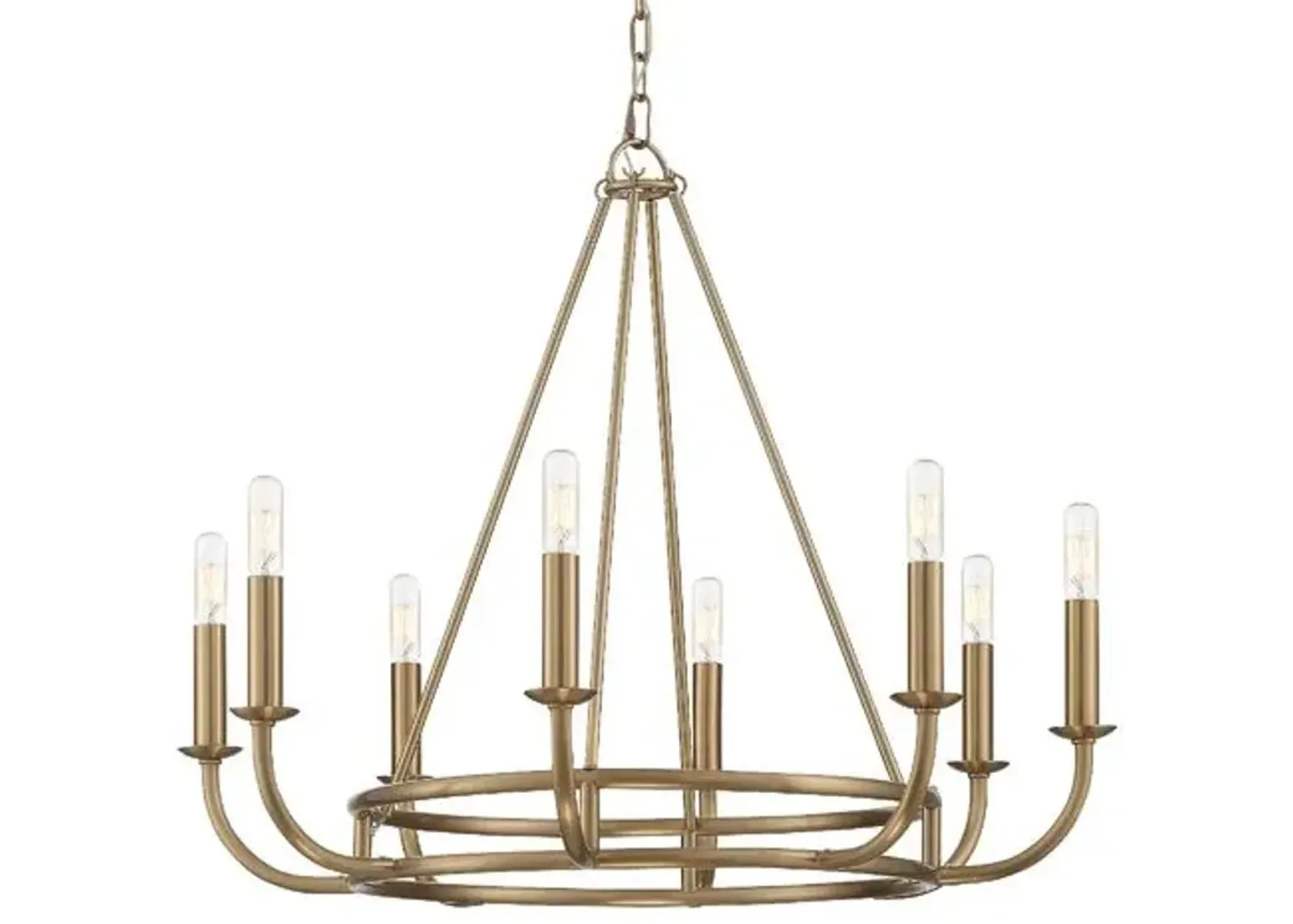 Bailey 8-Light Chandelier - Aged Brass - Crystorama - Gold