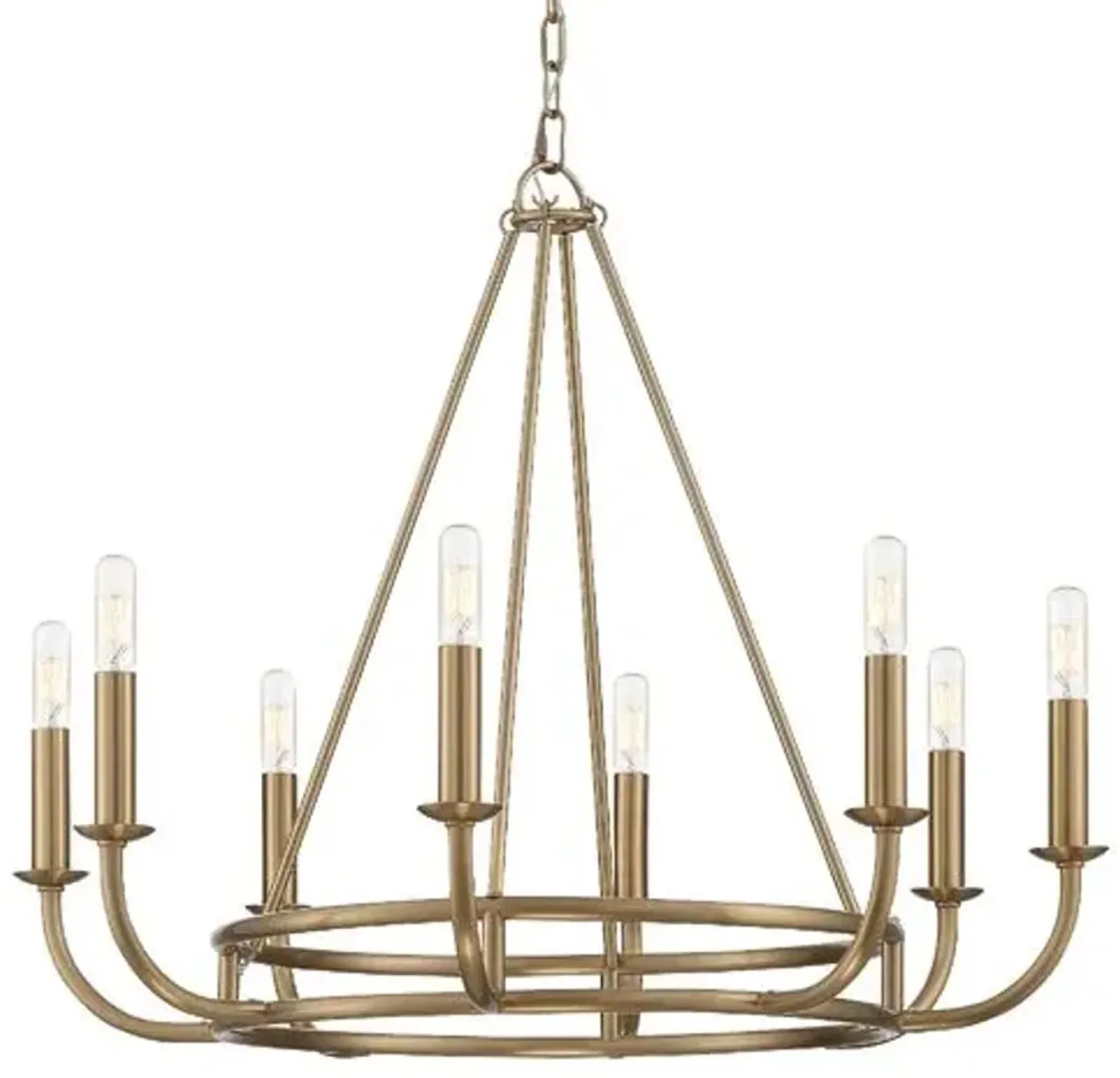 Bailey 8-Light Chandelier - Aged Brass - Crystorama - Gold