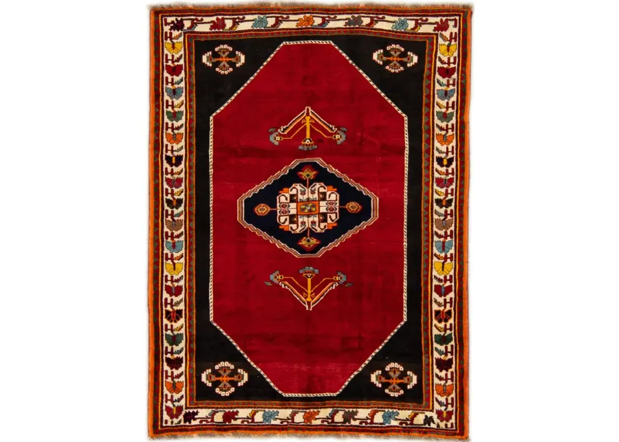 Shiraz Red Persian Wool Rug - Apadana - red