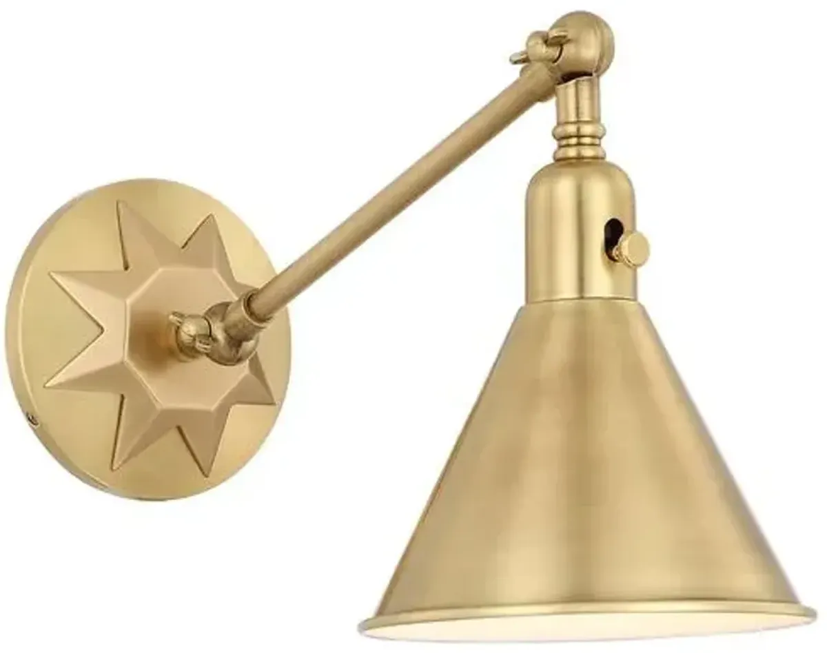 Morgan 1-Light Small Wall Mount - Aged Brass - Crystorama - Gold